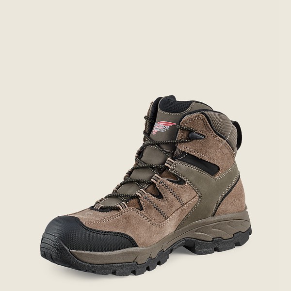 Red Wing Mens Truhiker - 6-inch Waterproof Safety Toe - Hiking Boots Grey Brown - 1532KXULQ